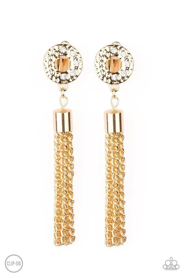 Paparazzi Earring ~ Perfectly Prestigious - Gold