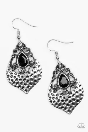 Paparazzi Earring ~ Royal Rebel - Black