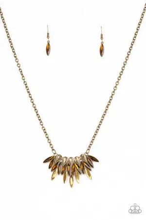 Paparazzi Necklace ~ Crown Couture - Brass