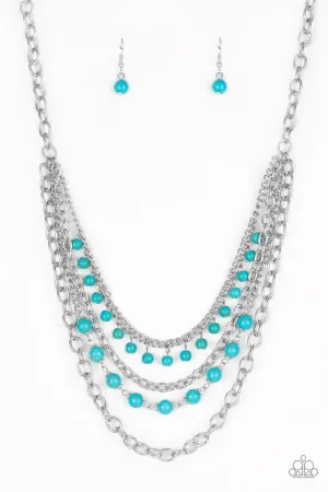 Paparazzi Necklace ~ Ground Forces - Blue