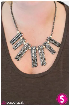 Paparazzi Necklace ~ Mrs. Flintstone - White