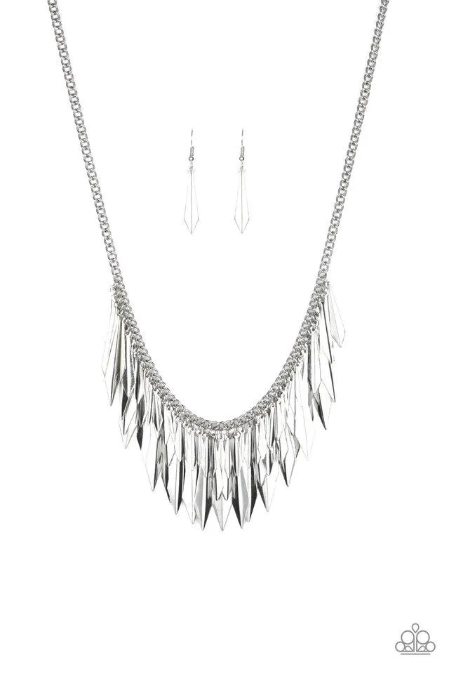 Paparazzi Necklace ~ The Thrill-Seeker - Silver