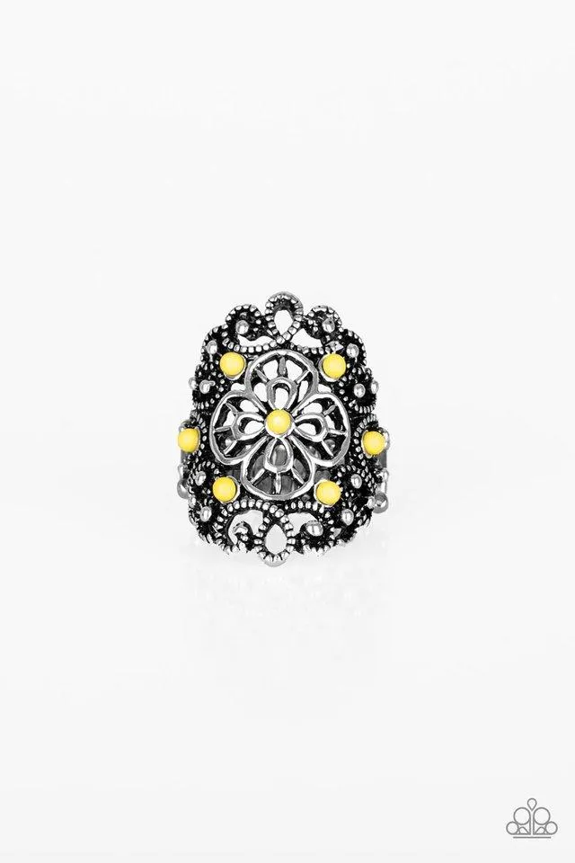 Paparazzi Ring ~ Floral Fancies - Yellow