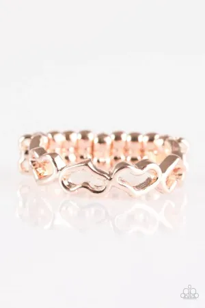 Paparazzi Ring ~ Heart Art - Rose Gold