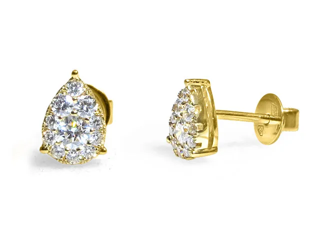 Pear Shape Diamond Stud Earrings 0.39ctw