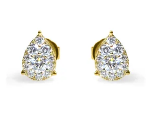 Pear Shape Diamond Stud Earrings 0.39ctw