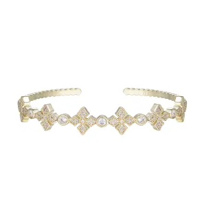 Radiant Cross Cuff Bracelet in Gold