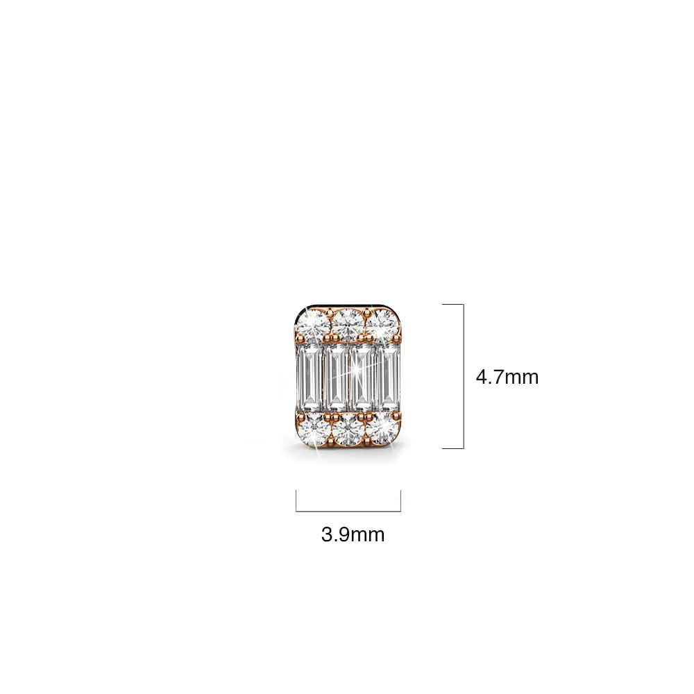 Regal Symmetry Diamond Stud Earrings Encased in 18k Rose Gold