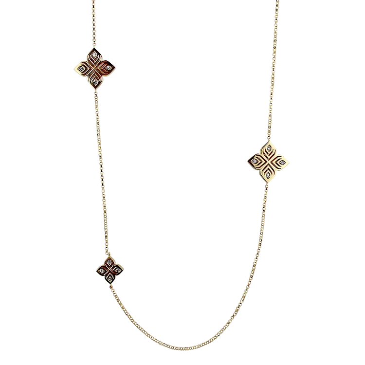 Roberto Coin 18k Yellow Gold Arabesque Station Necklace