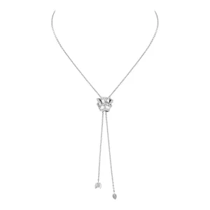 Rose of Hope - Satin White Gold Necklace