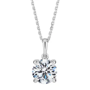 Signature Simulant Diamond 1.50 carat* round brilliant solitaire pendant in 14 carat white gold