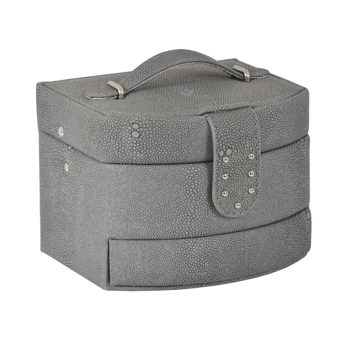 Small Faux Leather Jewellery Box With Three Drawers