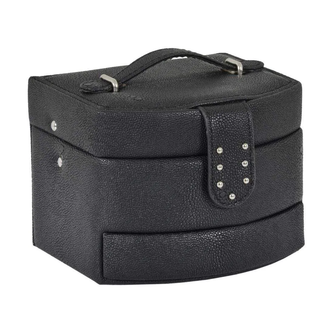 Small Faux Leather Jewellery Box With Three Drawers