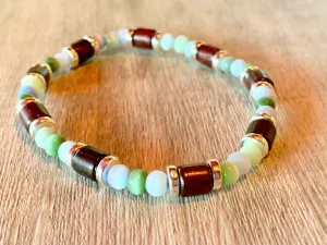 Spencer Handmade Cats Eye and Wood Expandable Bracelet/ Anklet