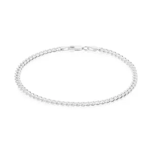 Sterling Silver 21cm Bevel Dicut Curb 100 Gauge Bracelet