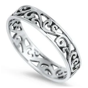 Sterling Silver Cut Out Wave Ring