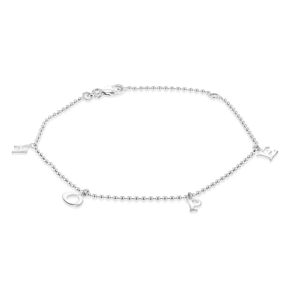 Sterling Silver Hope Charm 16 3cm Bracelet