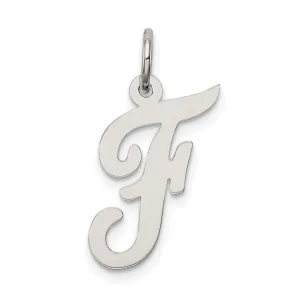 Sterling Silver Medium Script Initial F Charm