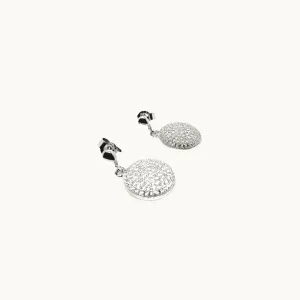 Sterling Silver Round Stud Earrings with Cubic Zirconia Stones