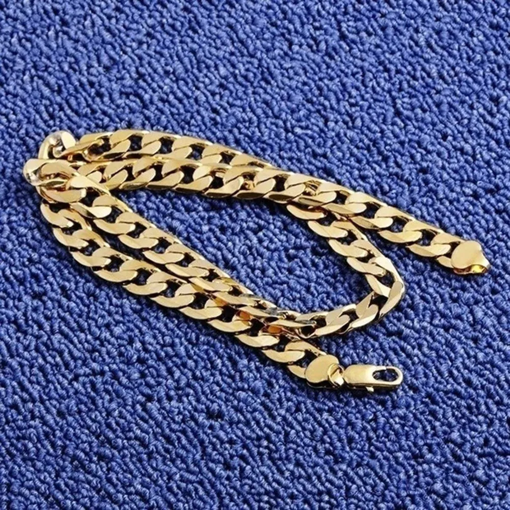 Stylish 18K Gold Cuban Chain Necklace for Men - Perfect 24-Inch Jewelry Gift