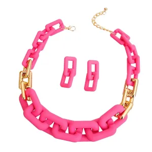 Stylish Pink Chain Necklace Set: Upgrade Your Style Today