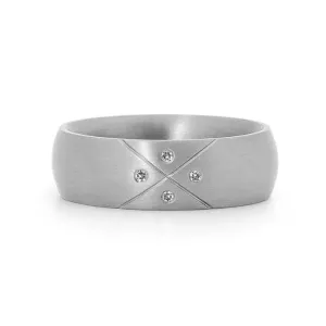 Tantalum and diamond mens ring