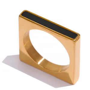 TEEK - Minimalist Geometric Square Stainless Steel Ring