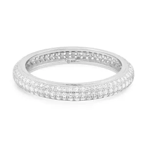 TRIPLE ROW PAVE ETERNITY RING, SILVER