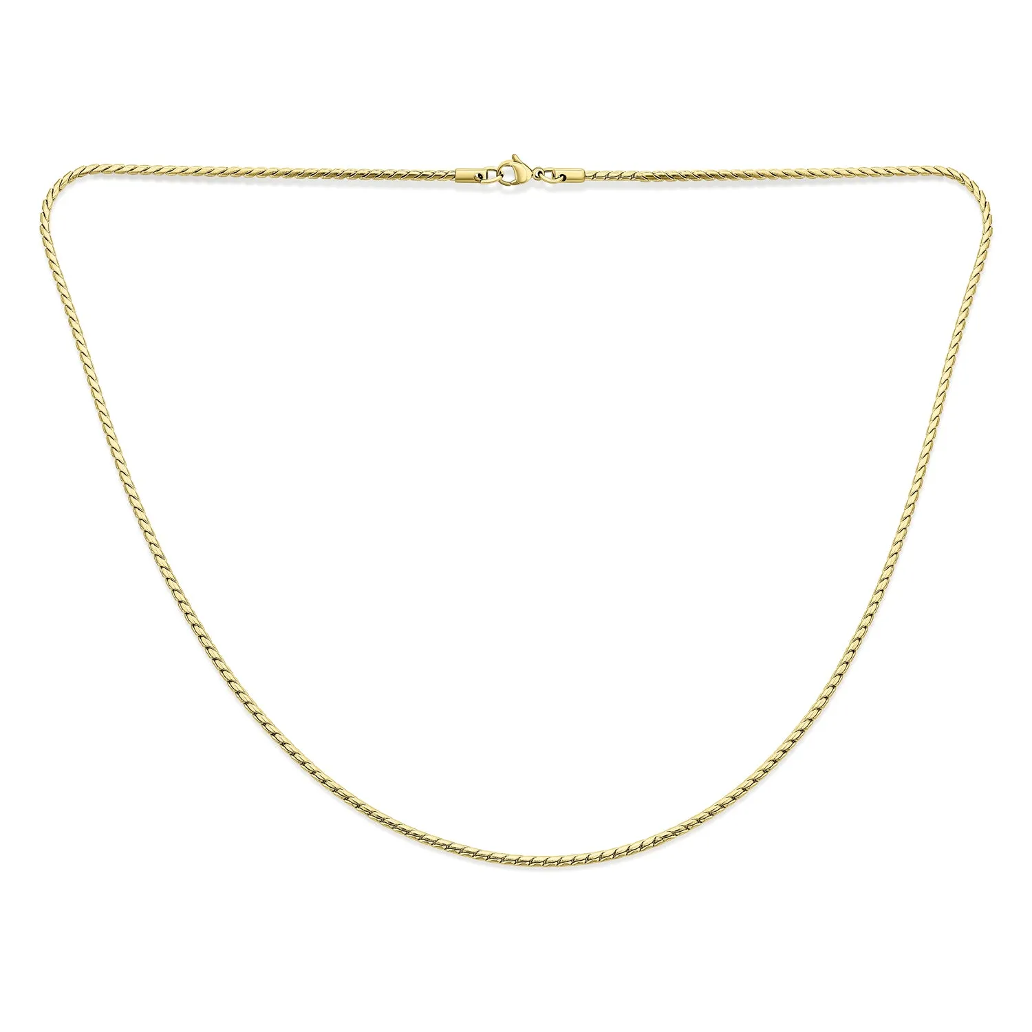 Unisex Stylish Serpentine Chain Necklace Silver Tone Black IP Gold Plated Steel