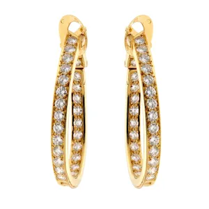 Van Cleef Arpels Diamond Hoop 18k Yellow Gold Earrings