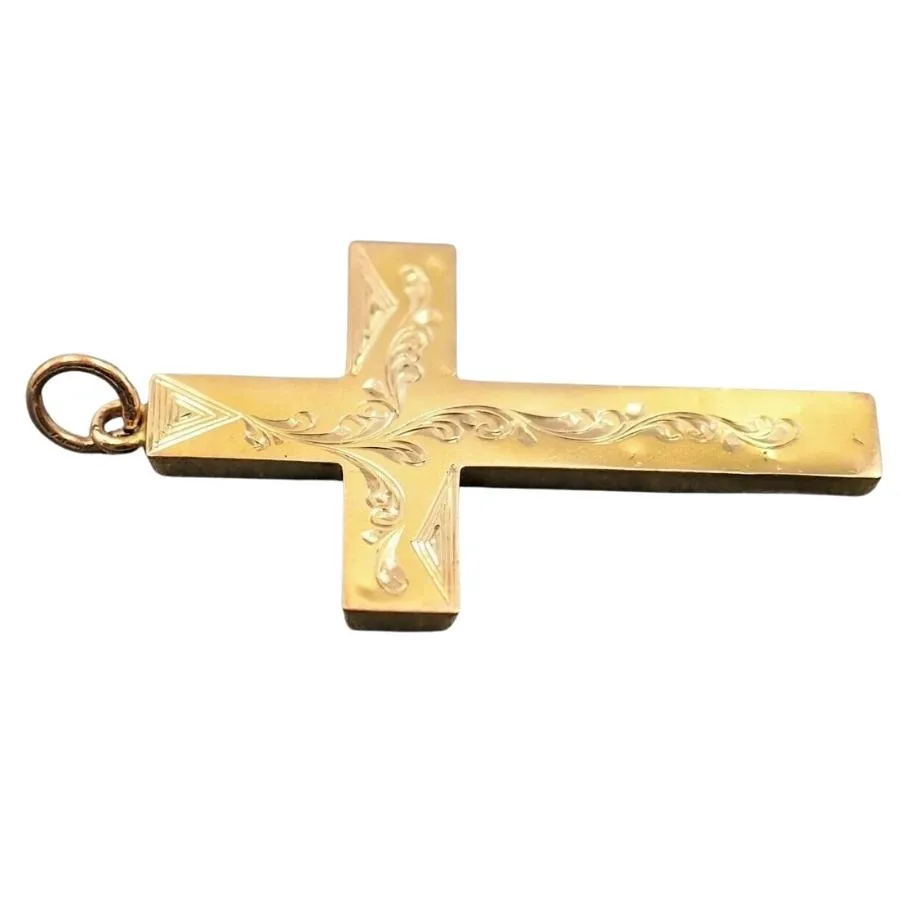 Vintage 14ct Yellow Gold Cross Pendant