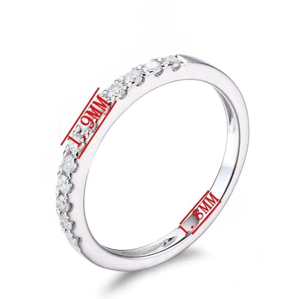 White Gold Plated Silver Moissanite Anniversary Band 0.22ct