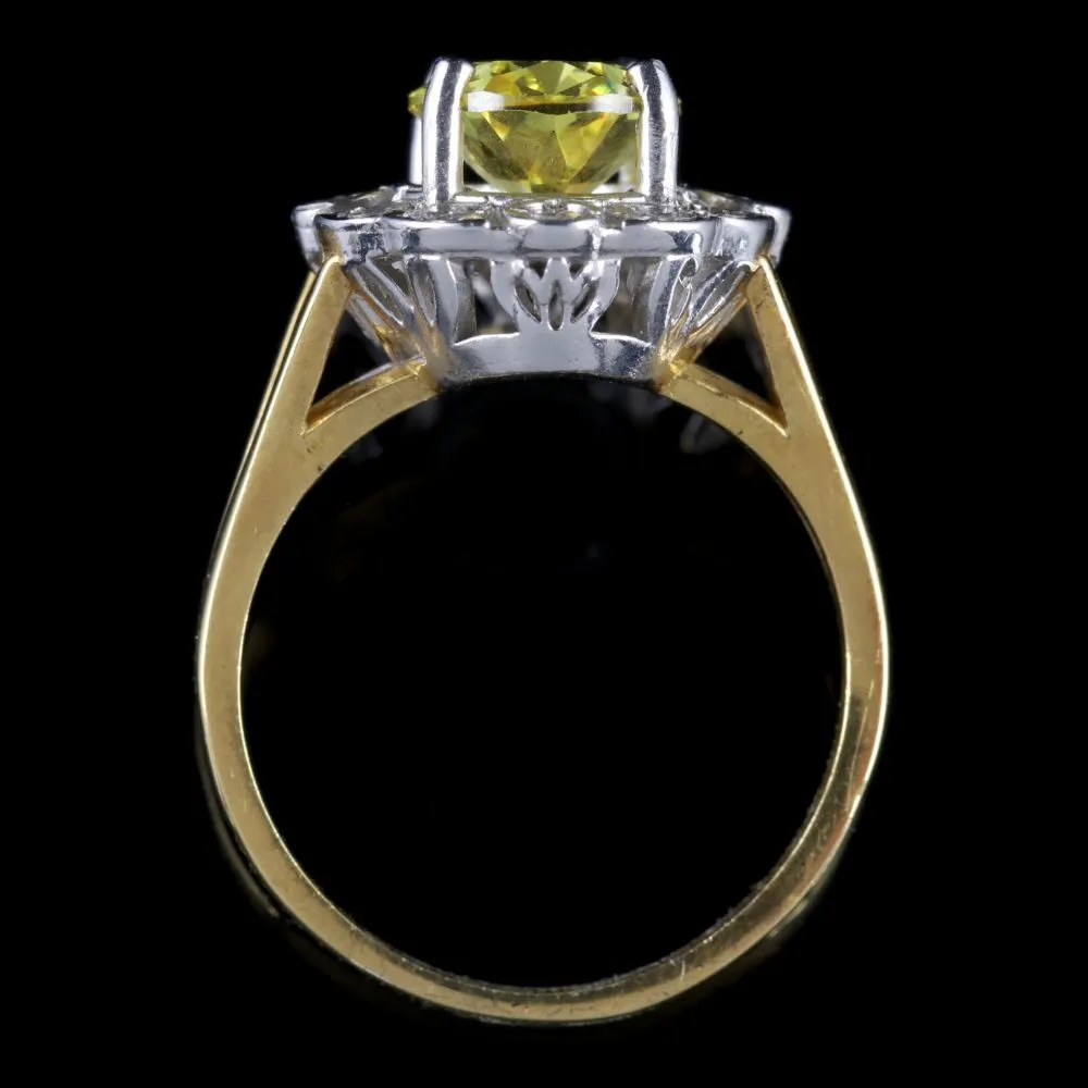 Yellow Quartz Cluster Ring 18Ct Gold Silver